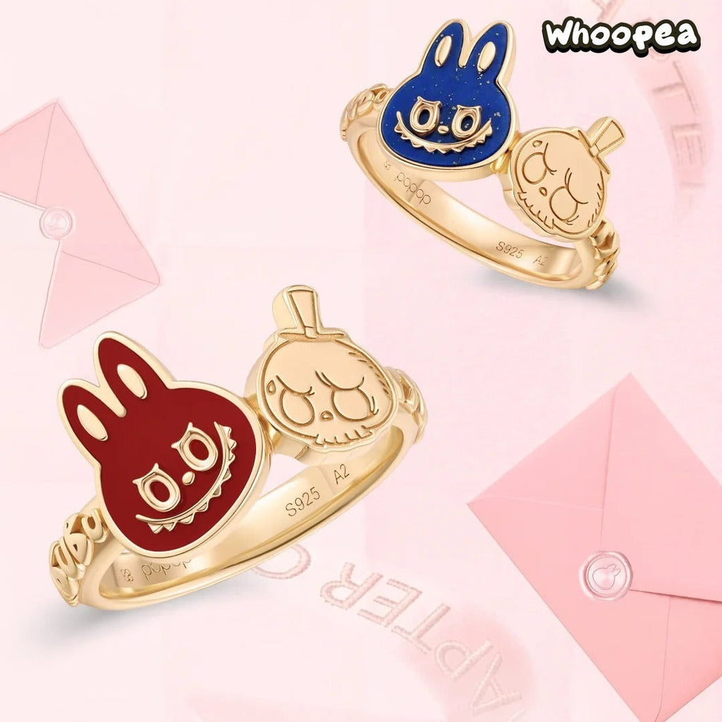 POPOP LOVE CHAPTER Series LABUBU Gemstone Stud Ring