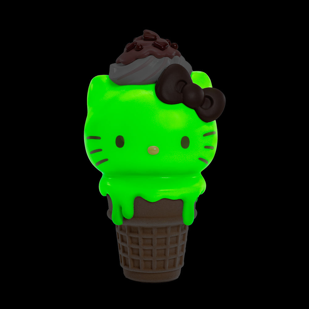 2025 CON EXCLUSIVE: Hello Kitty® Ice Cream Cone 6" Vinyl Art Figure - Glow-in-the-Dark Matcha with Chocolate Edition (Limited Edition of 500)