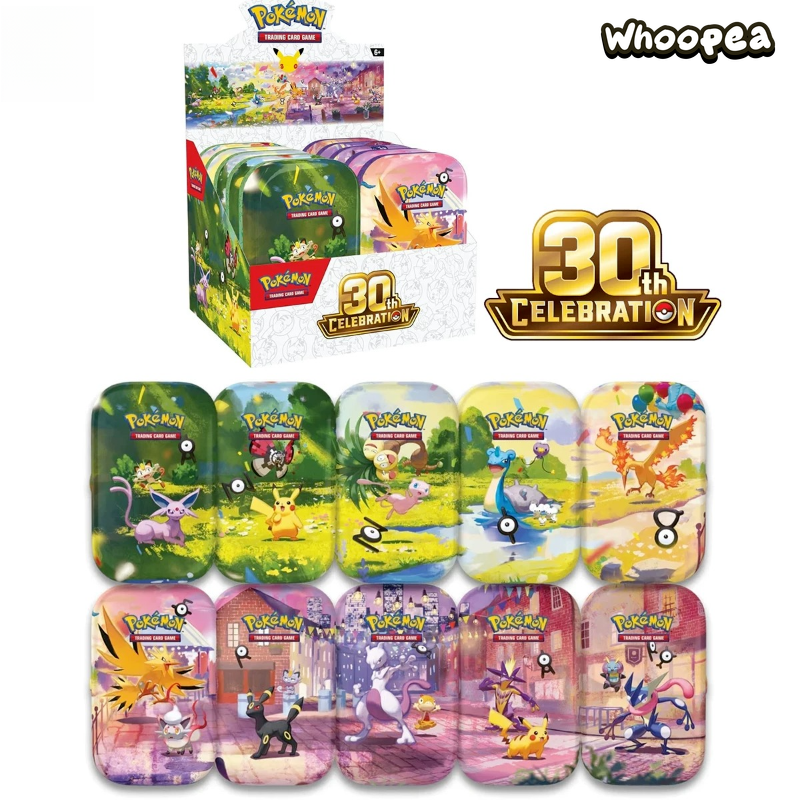 Pokémon TCG 30th Anniversary Pikachu Mini Tins Collection Box, English Edition