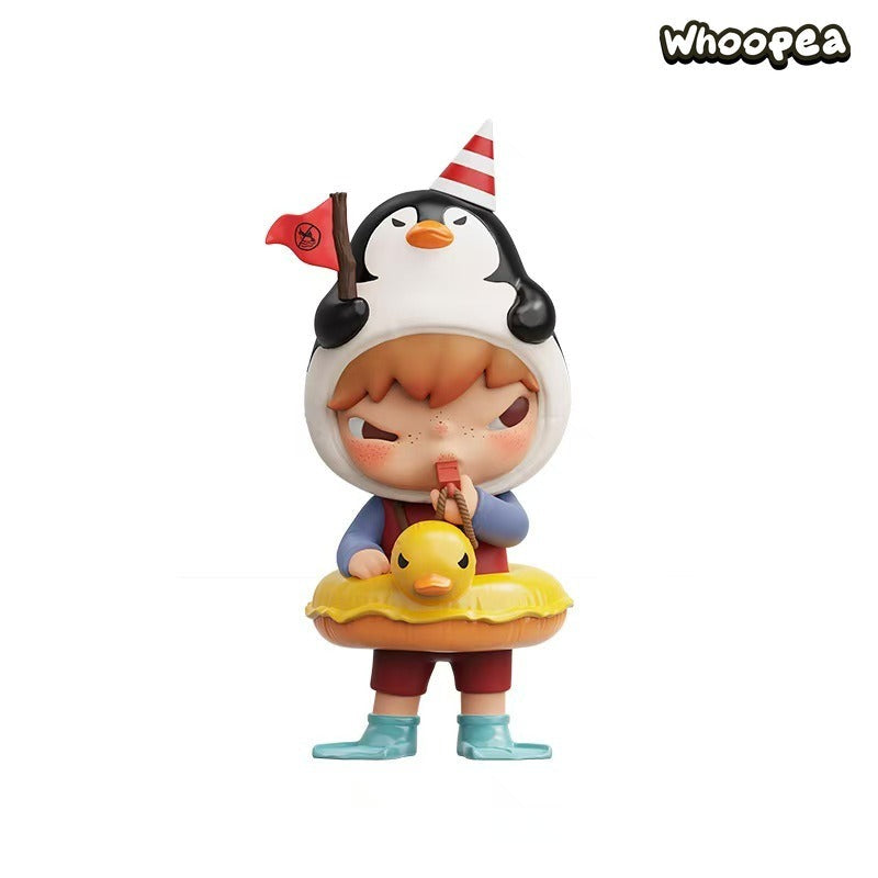 POP MART Hirono Penguin Lifeguard Figurine Hanging Card