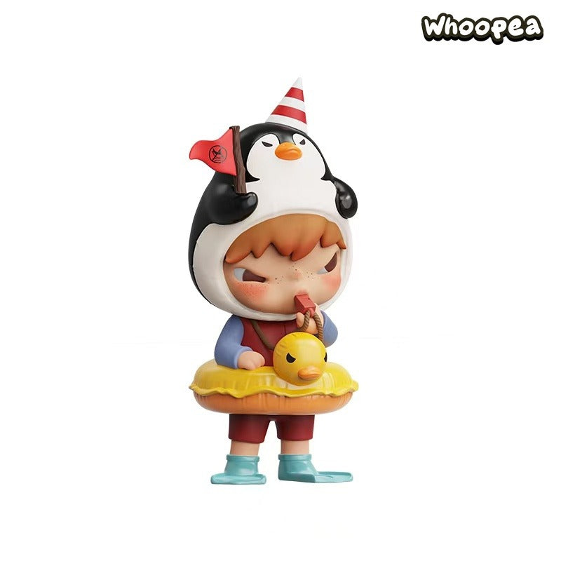 POP MART Hirono Penguin Lifeguard Figurine Hanging Card