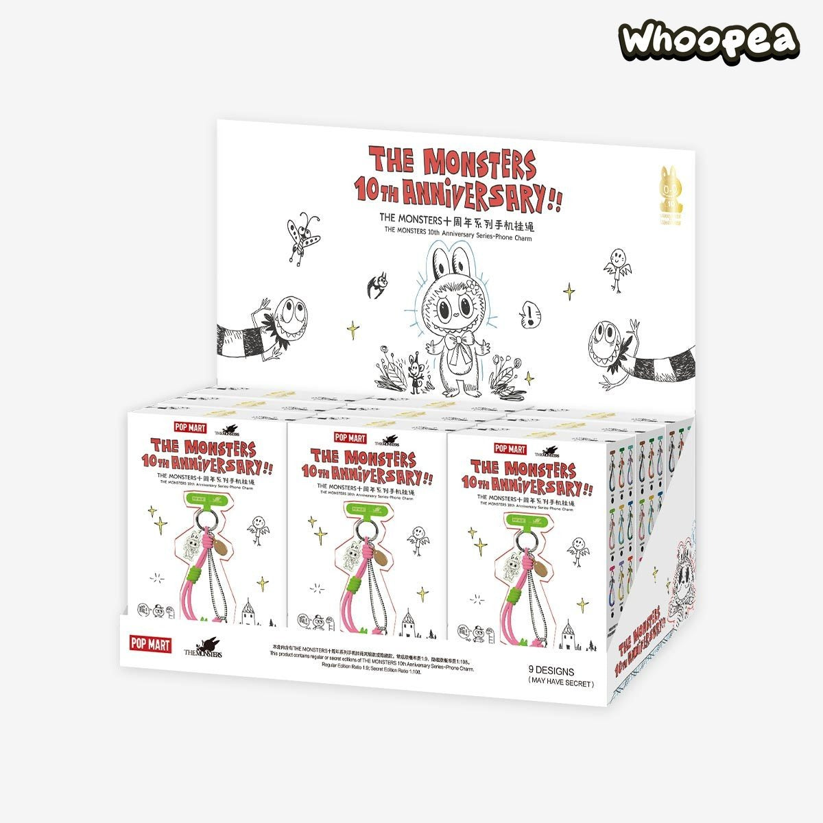 POP MART THE MONSTERS 10th Anniversary Series Phone Charm Blind Box
