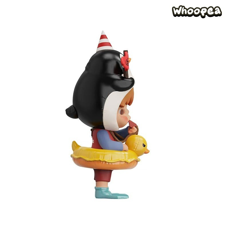 POP MART Hirono Penguin Lifeguard Figurine Hanging Card