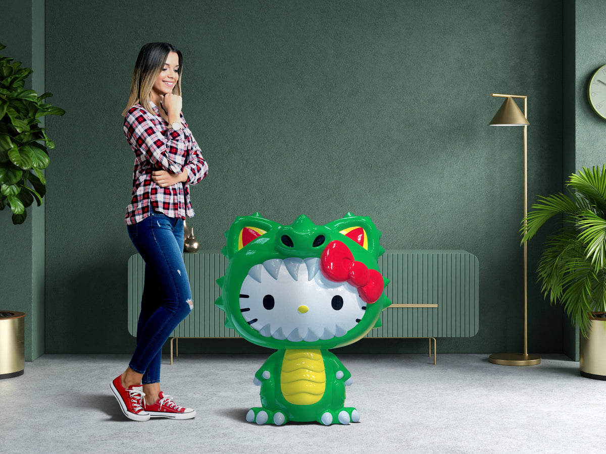 Hello Kitty® Green Kaiju Monster 36" Art Giant Fiberglass Figure - Limited Edition - SOLD OUT!