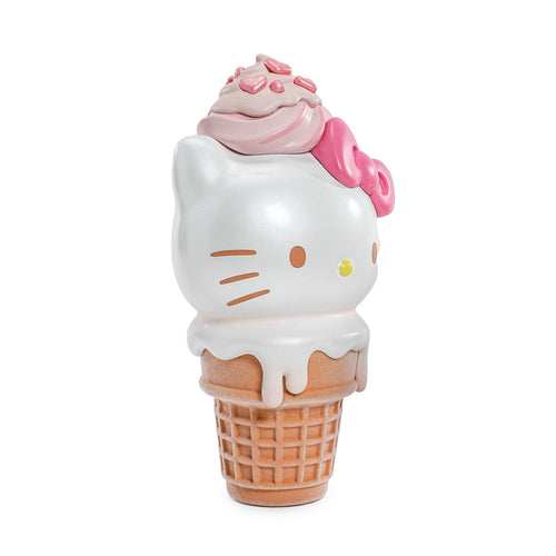 2025 CON EXCLUSIVE: Hello Kitty® Ice Cream Cone 6" Vinyl Art Figure - Pearlescent Vanilla with Strawberry Edition (Limited Edition of 500)