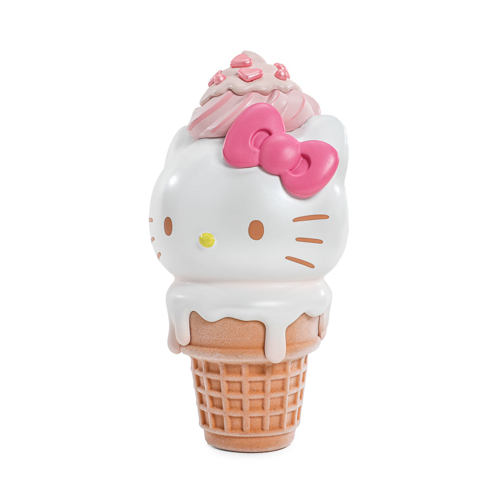 2025 CON EXCLUSIVE: Hello Kitty® Ice Cream Cone 6" Vinyl Art Figure - Pearlescent Vanilla with Strawberry Edition (Limited Edition of 500)