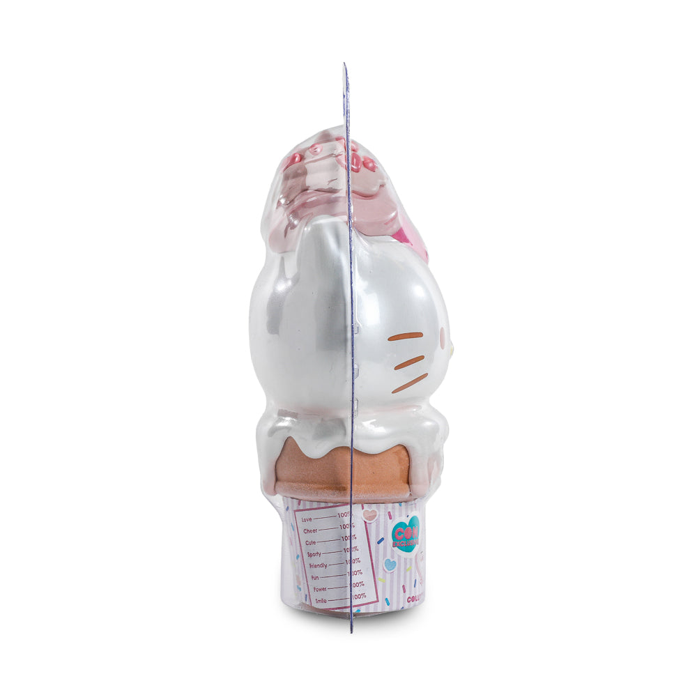 2025 CON EXCLUSIVE: Hello Kitty® Ice Cream Cone 6" Vinyl Art Figure - Pearlescent Vanilla with Strawberry Edition (Limited Edition of 500)