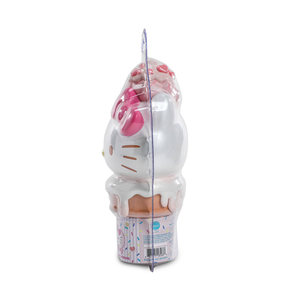 2025 CON EXCLUSIVE: Hello Kitty® Ice Cream Cone 6" Vinyl Art Figure - Pearlescent Vanilla with Strawberry Edition (Limited Edition of 500)