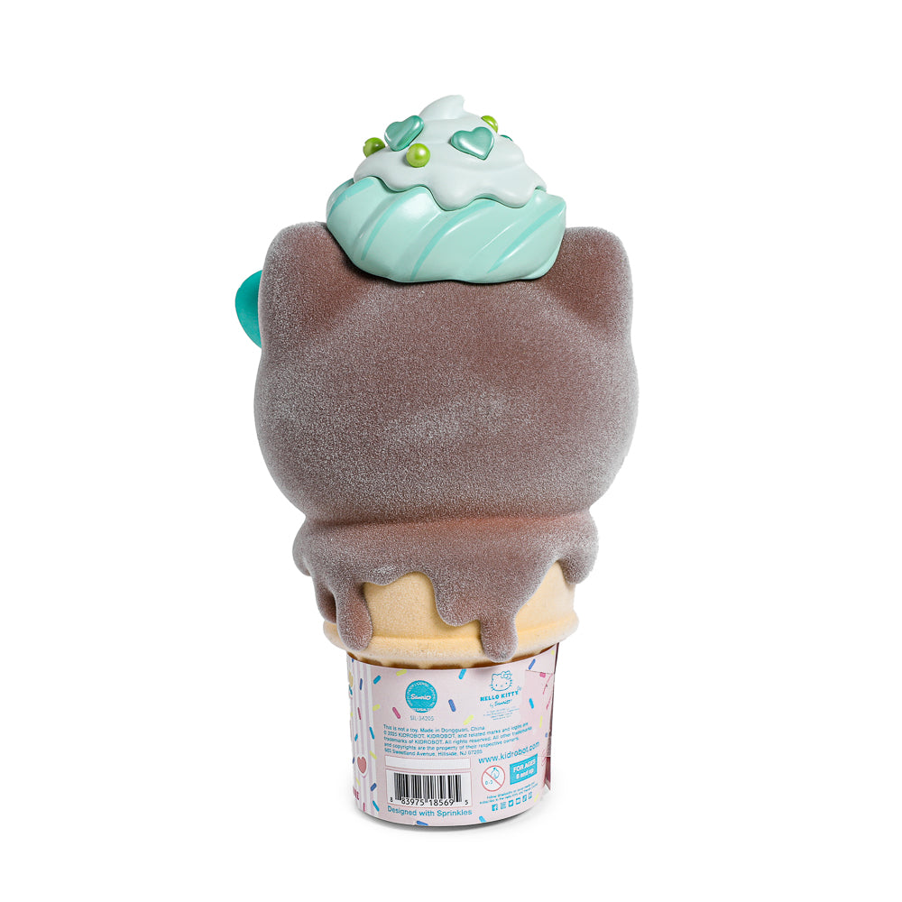 2025 CON EXCLUSIVE: Hello Kitty® Ice Cream Cone 6" Vinyl Art Figure - Flocked Chocolate with Mint Edition (Limited Edition of 500)
