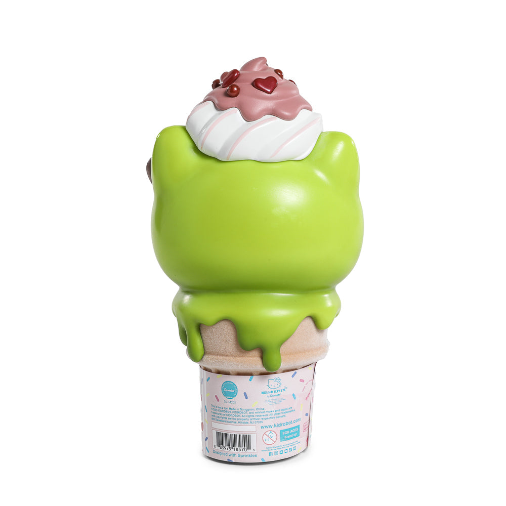 2025 CON EXCLUSIVE: Hello Kitty® Ice Cream Cone 6" Vinyl Art Figure - Glow-in-the-Dark Matcha with Chocolate Edition (Limited Edition of 500)