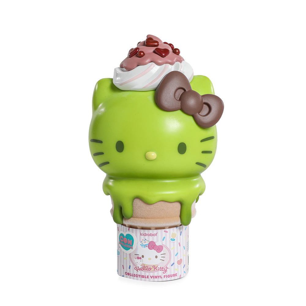 2025 CON EXCLUSIVE: Hello Kitty® Ice Cream Cone 6" Vinyl Art Figure - Glow-in-the-Dark Matcha with Chocolate Edition (Limited Edition of 500)