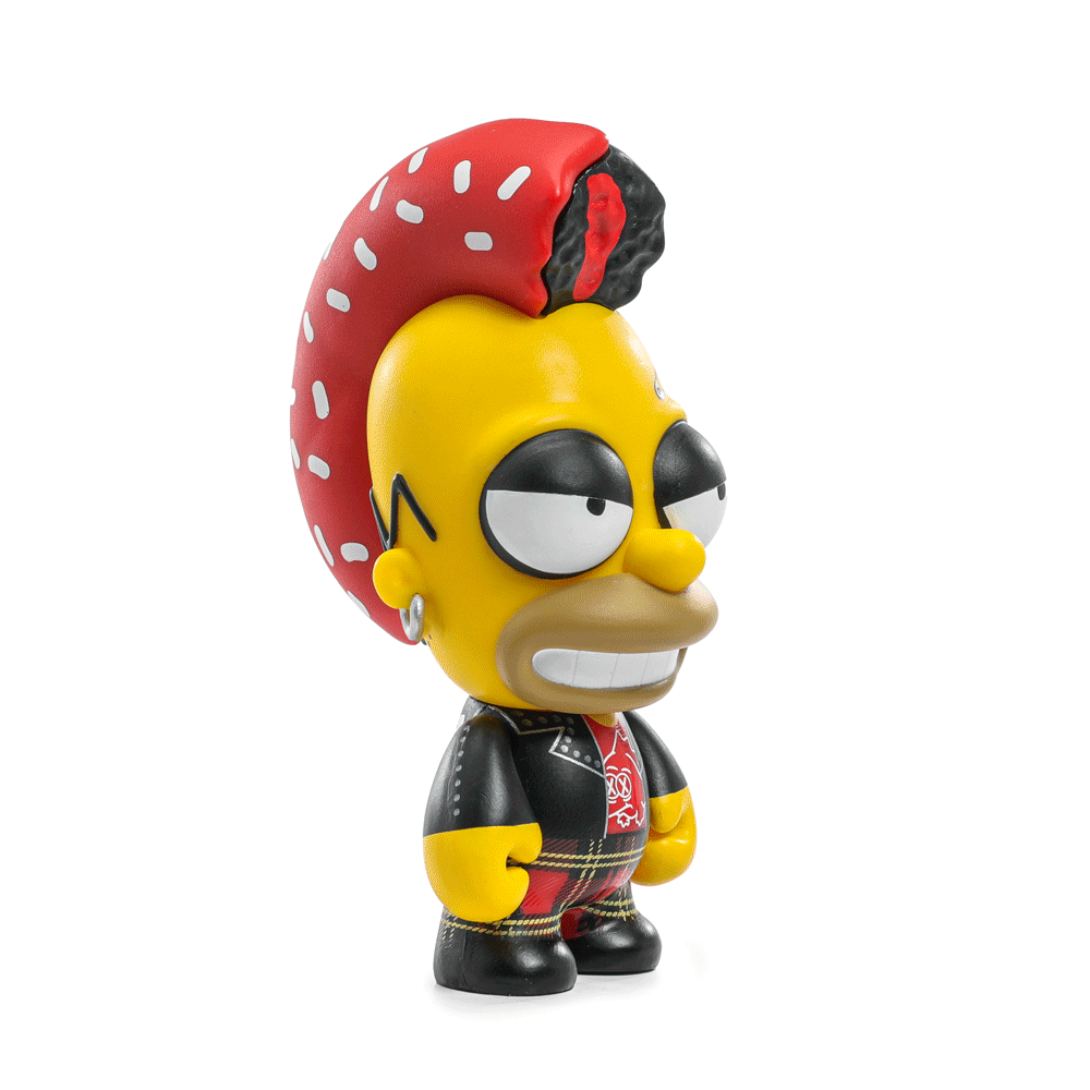 The Simpsons - Donut Riot Punk Homer 3" Vinyl Mini Figure - Crimson Glaze Edition - Kidrobot.com Exclusive (Limited Edition of 500) - SOLD OUT!