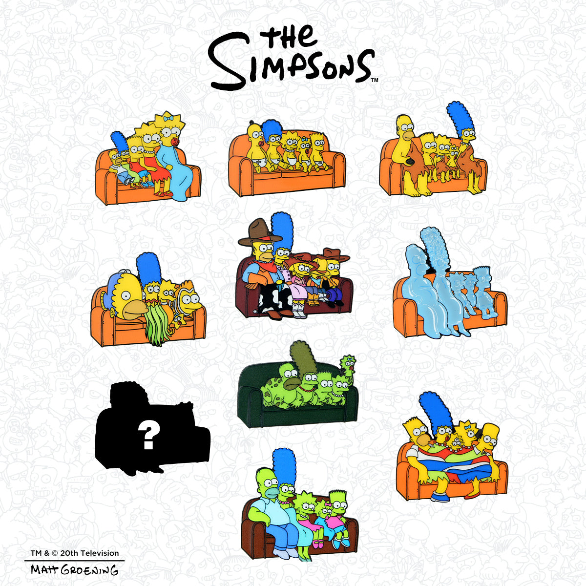 The Simpsons - Couch Gag Blind Box Enamel Pin Series (PRE-ORDER)