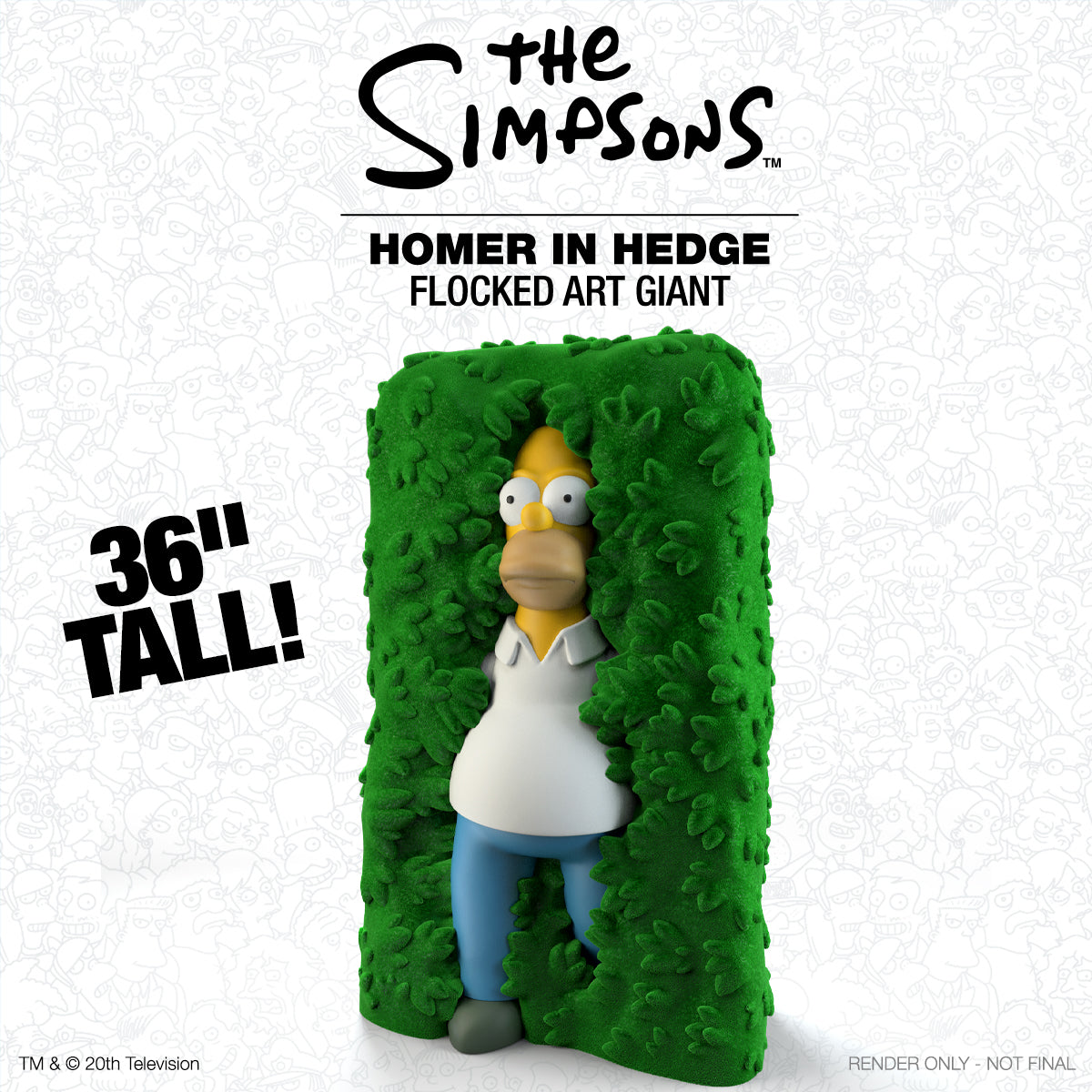 The Simpsons - Homer in Hedge 36" Flocked Art Giant (PRE-ORDER)