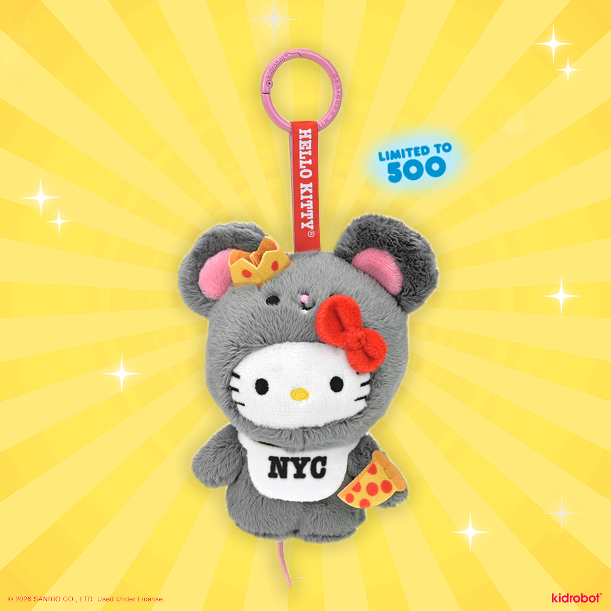2026 CON EXCLUSIVE: Hello Kitty® Pizza Chaser Plush Charm (Limited Edition of 500) - SOLD OUT!