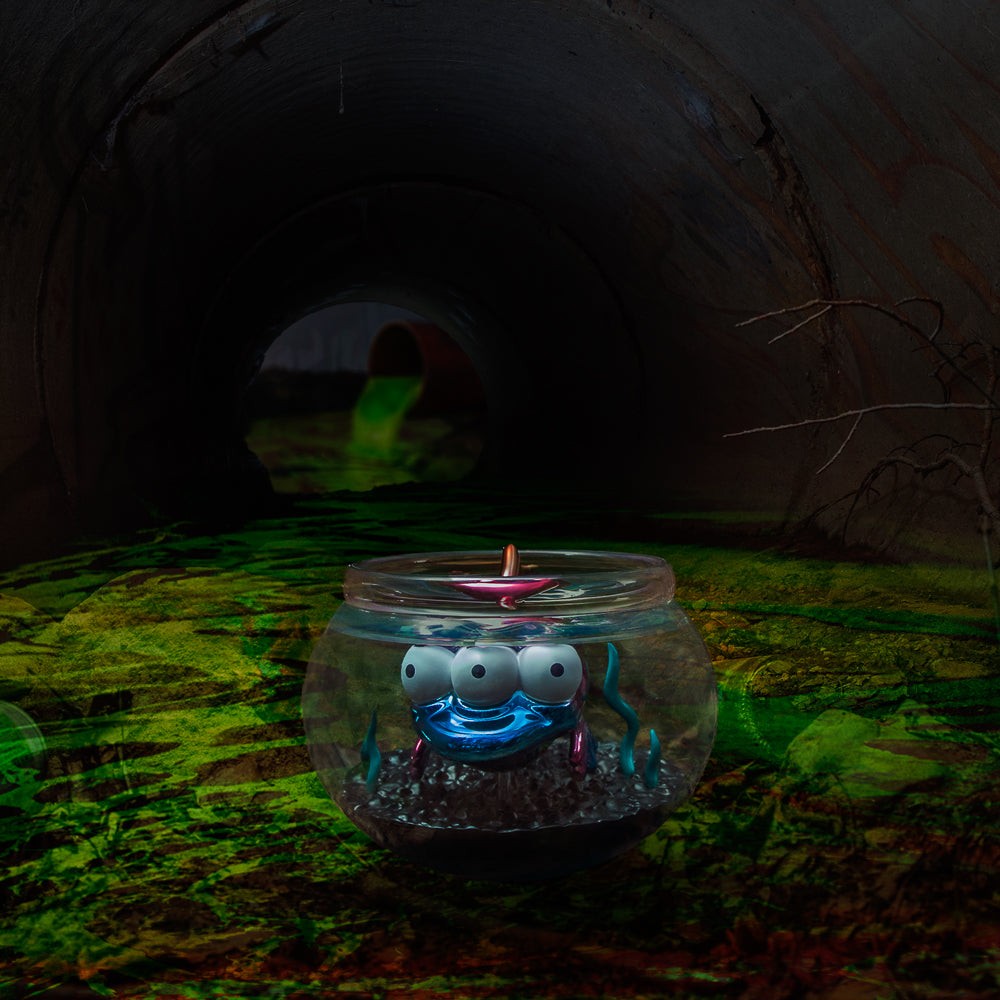 The Simpsons - Blinky in Fish Bowl 5.5" Vinyl Art Figure (Nuclear Electroplate Edition) - NYCC 2025 Debut - SOLD OUT!