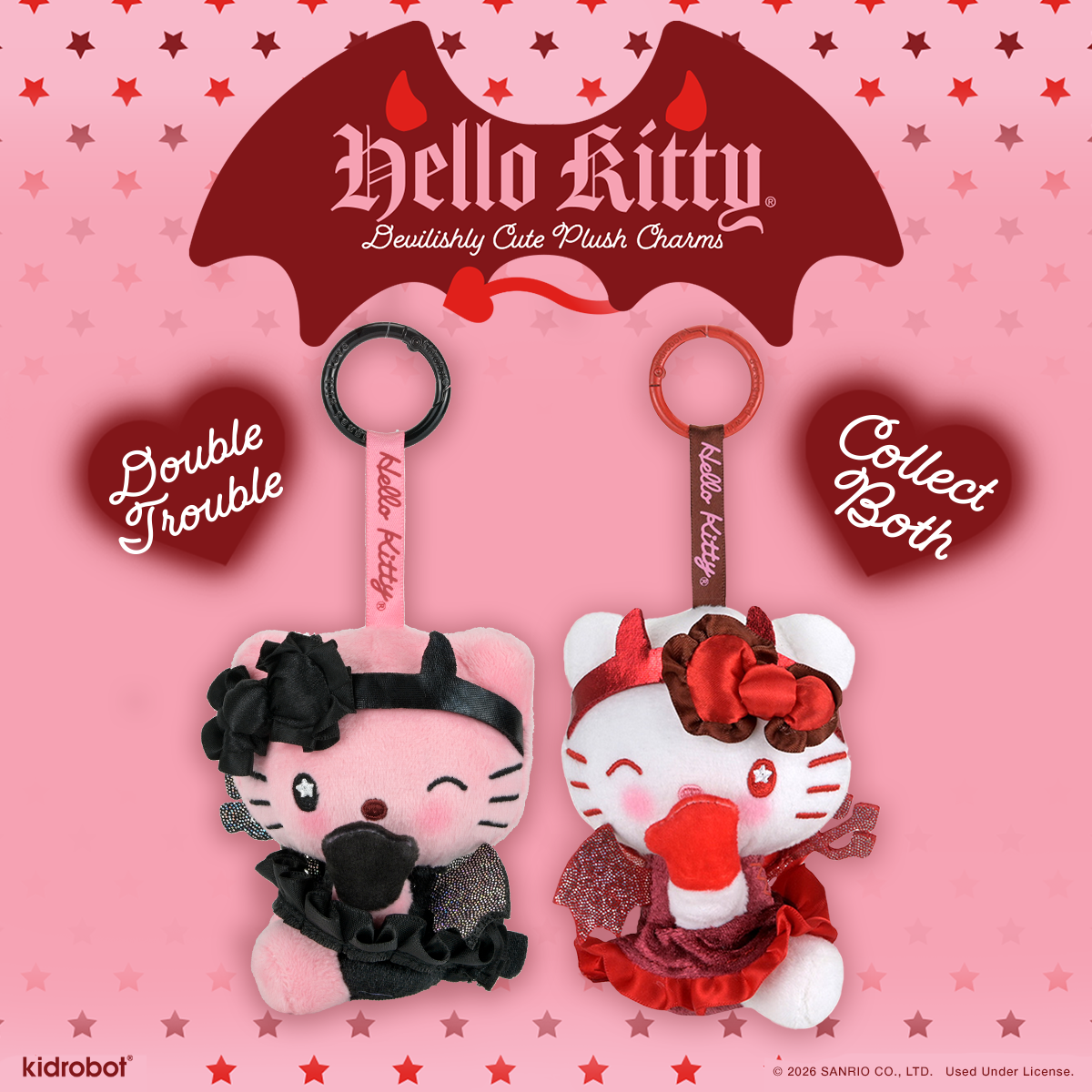 Hello Kitty® and Mimmy Devilishly Cute Plush Charm 2-Pack Bundle (PRE-ORDER)