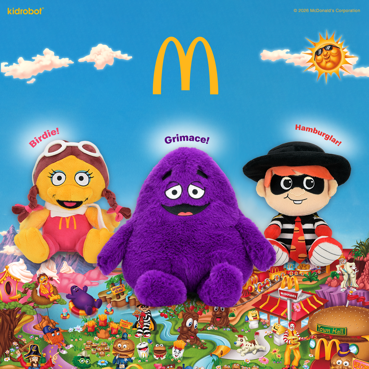McDonald's - Grimace, Hamburglar, and Birdie 3-Pack Phunny Plush Bundle - SDCC Debut (PRE-ORDER)