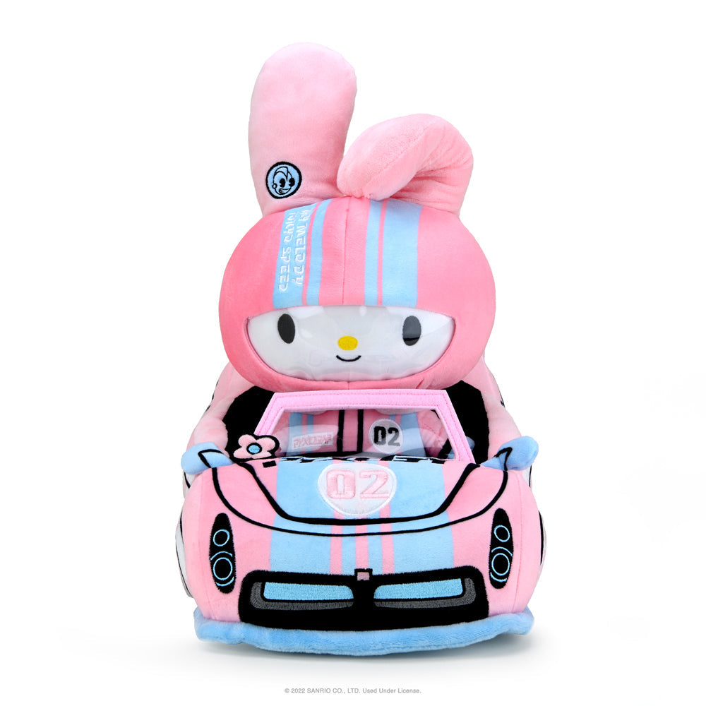 Hello Kitty® and Friends Tokyo Speed Racer 13" Plush 4-Pack Bundle - Badtz-maru®, Hello Kitty, Kuromi & My Melody® (PRE-ORDER)