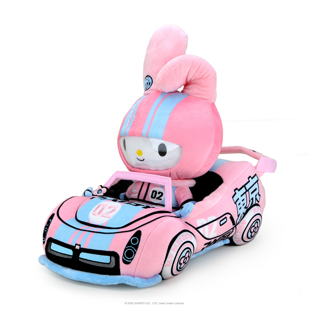 Hello Kitty® and Friends Tokyo Speed Racer 13" Plush 4-Pack Bundle - Badtz-maru®, Hello Kitty, Kuromi & My Melody® (PRE-ORDER)