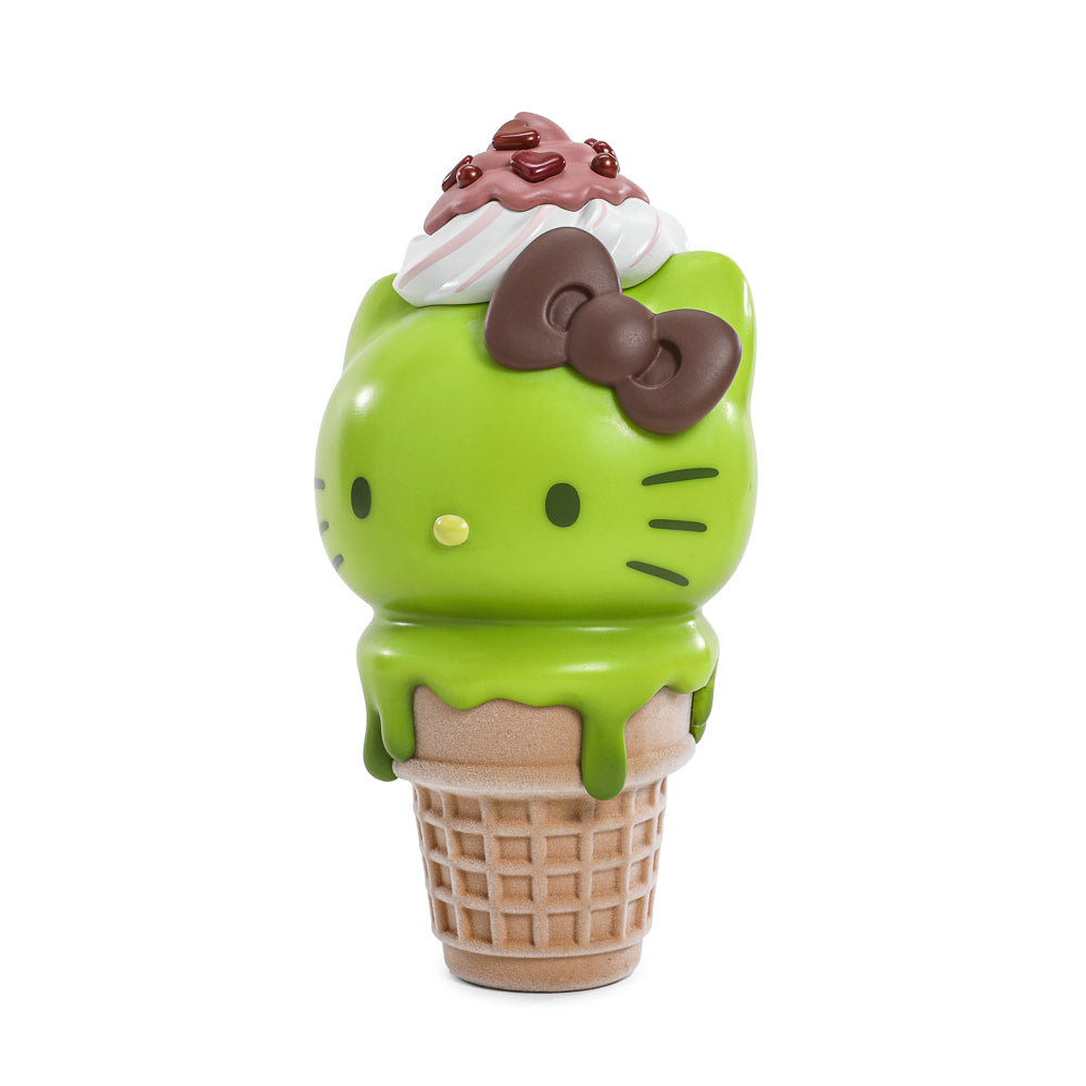2025 CON EXCLUSIVE: Hello Kitty® Ice Cream Cone 6" Vinyl Art Figure - Glow-in-the-Dark Matcha with Chocolate Edition (Limited Edition of 500)