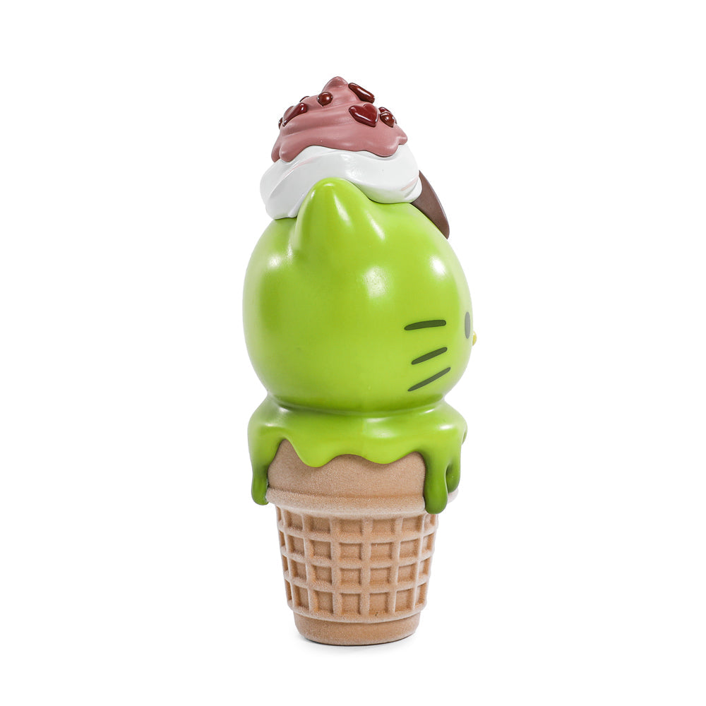 2025 CON EXCLUSIVE: Hello Kitty® Ice Cream Cone 6" Vinyl Art Figure - Glow-in-the-Dark Matcha with Chocolate Edition (Limited Edition of 500)