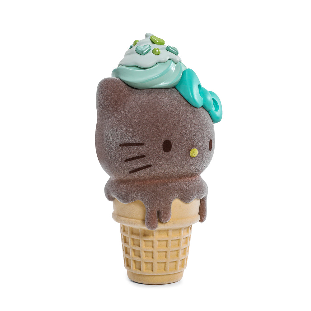 2025 CON EXCLUSIVE: Hello Kitty® Ice Cream Cone 6" Vinyl Art Figure - Flocked Chocolate with Mint Edition (Limited Edition of 500)