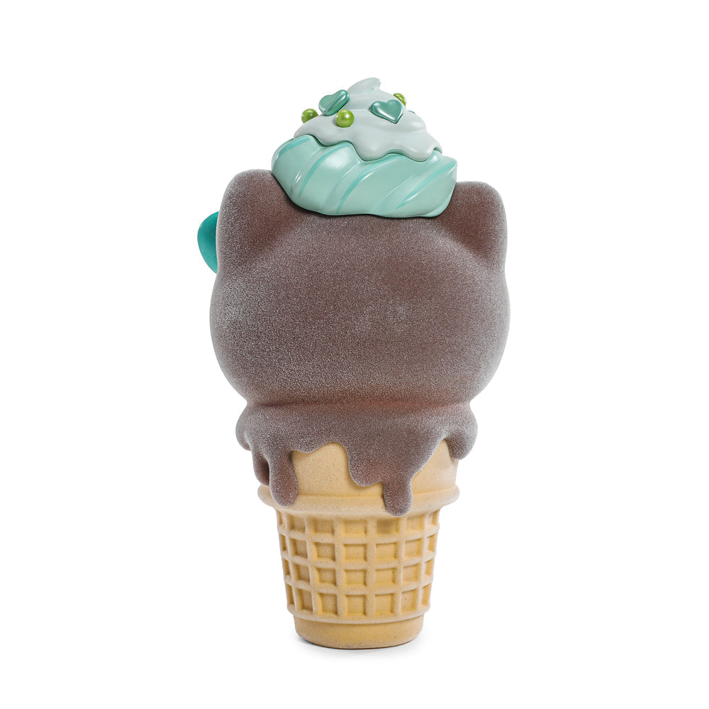 2025 CON EXCLUSIVE: Hello Kitty® Ice Cream Cone 6" Vinyl Art Figure - Flocked Chocolate with Mint Edition (Limited Edition of 500)
