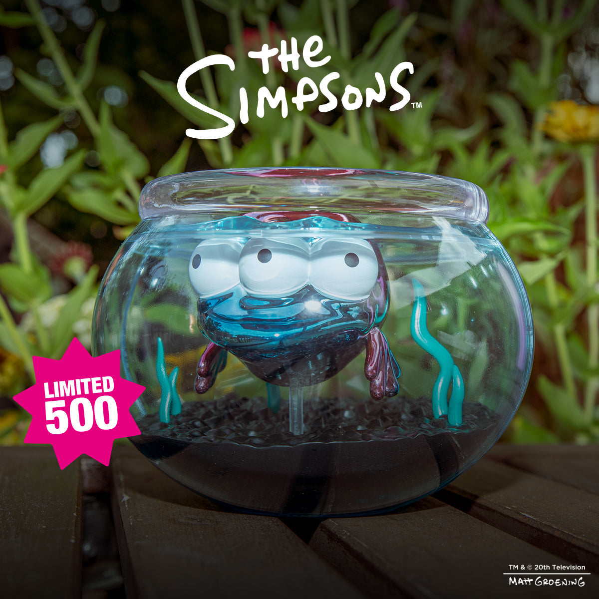 The Simpsons - Blinky in Fish Bowl 5.5" Vinyl Art Figure (Nuclear Electroplate Edition) - NYCC 2025 Debut - SOLD OUT!